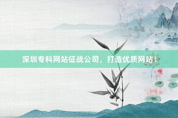 深圳专科网站征战公司，打造优质网站！